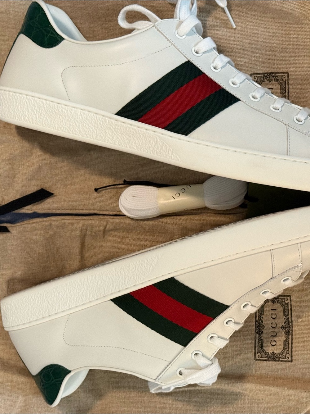 Gucci mens ace sneakers size 14 worn once for 20 minutes for a photo shoot mint - Picture 11 of 12